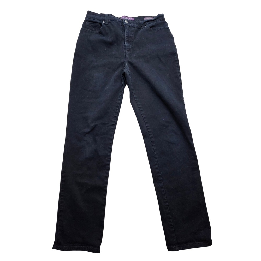 Gloria Vanderbilt Amanda High Rise Straight Leg Jeans Black Size 10 Average